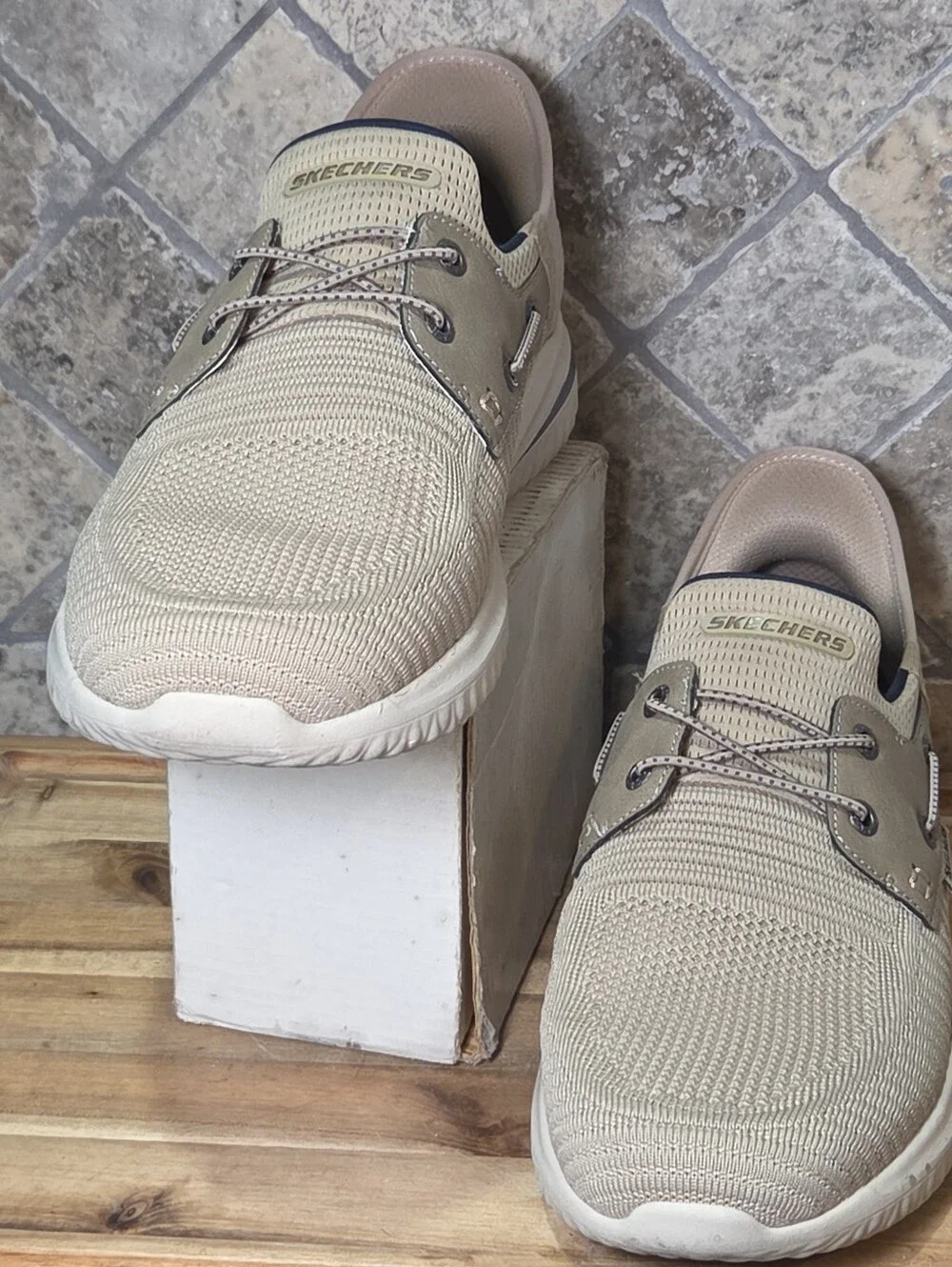 Mens Skechers Hands Free Slip-Ins Delson 3.0-Roth Taupe Casual Size 10 M